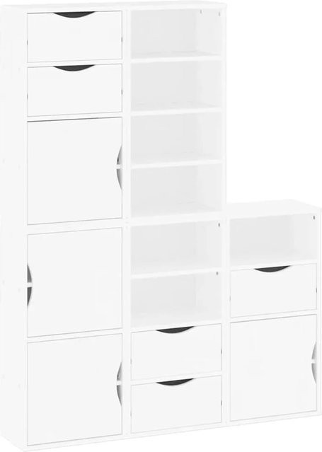 5er Set vidaXL Beistellschränke ODDA aus Massivholz Kiefer in Weiß, B/T/H: 40 x 24 x 79 cm - Bild 1