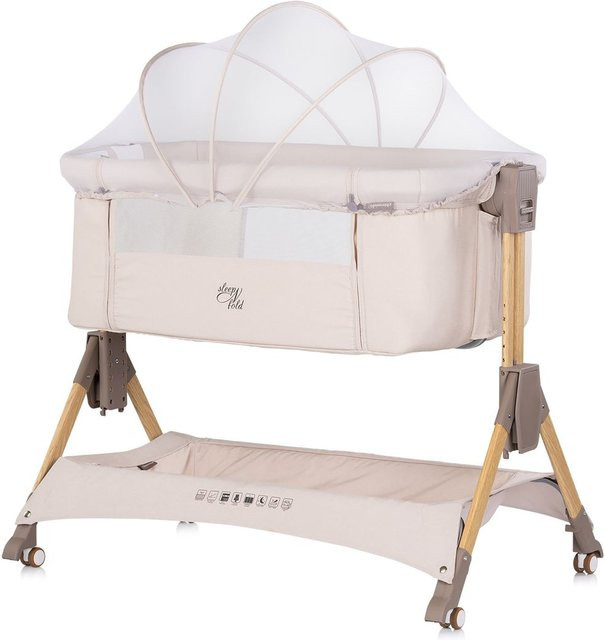 Chipolino Beistellbett Sleep´n Fold mit Matratze, Schwingfunktion und Wickelauflage in Beige - Bild 1