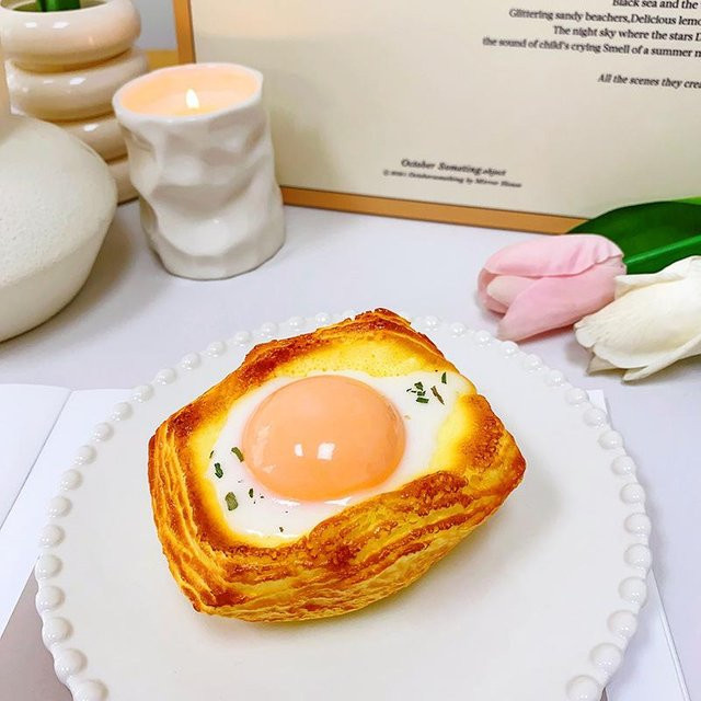Discover Intime Stressabbau Spielzeug, Squishy Kuchen Brot Croissant Toast Spiegelei, Simulation Essen, Schreibtischspielzeug - Bild 1