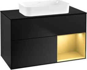 V&B Waschtischunterschrank Finion Wandbeleuchtung in Blau Lacquer, B: 100 cm, T: 60,3 cm - Bild 1