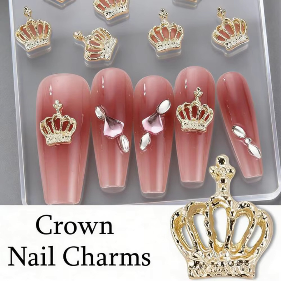 MAFANAILS Nagelcharms, Goldene 3D Metallische Kronen, 50 Stück - Bild 2