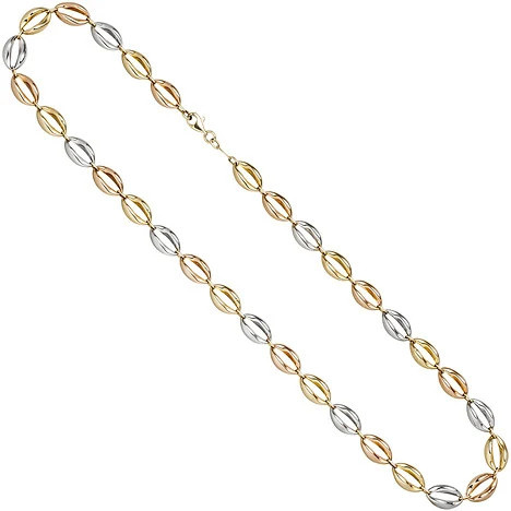 Colfem Halskette 585 Gold, dreifarbig tricolor, 45 cm, Unisex - Bild 1