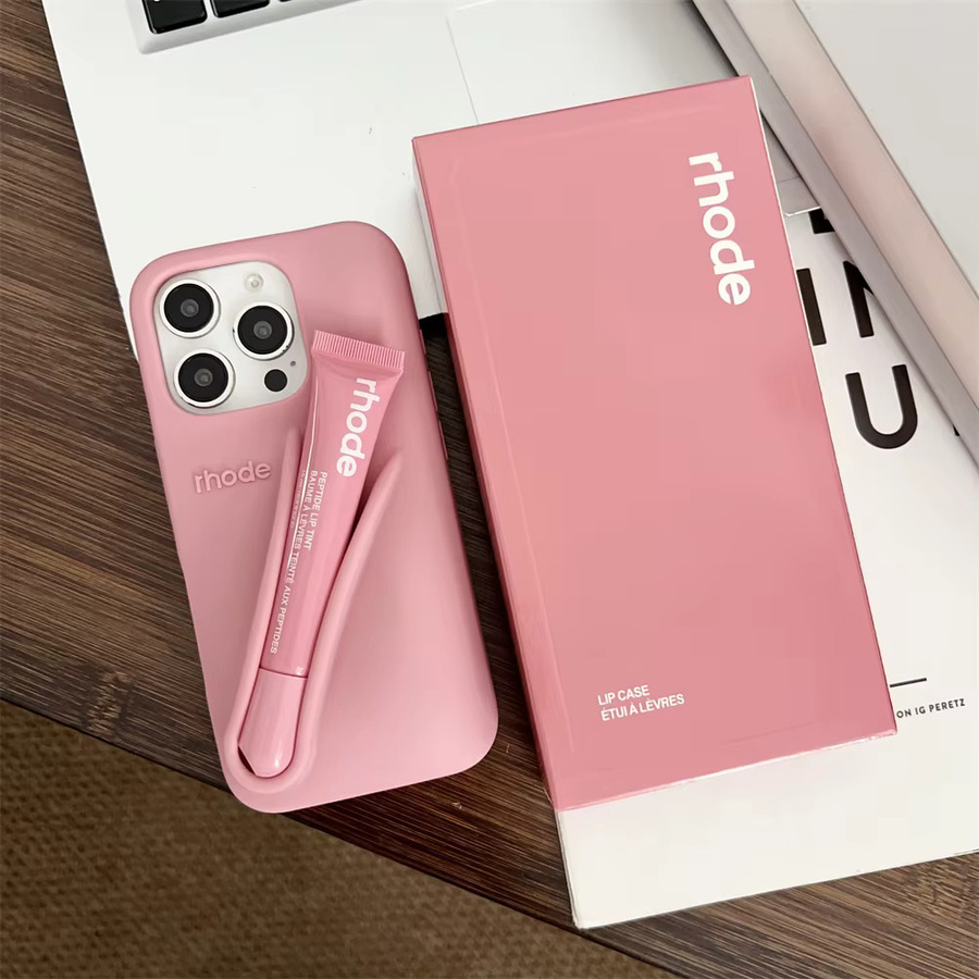 Rhode Lipgloss-Lippenstift-Etui Handyhülle für iPhone 17 Pro Max 16 15 14 Plus in Grau - Bild 2