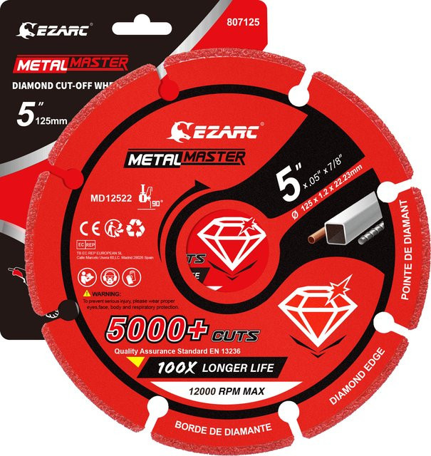 EZARC Diamant-Trennscheibe für Metall in Rot, Durchmesser: 125 mm - Bild 1