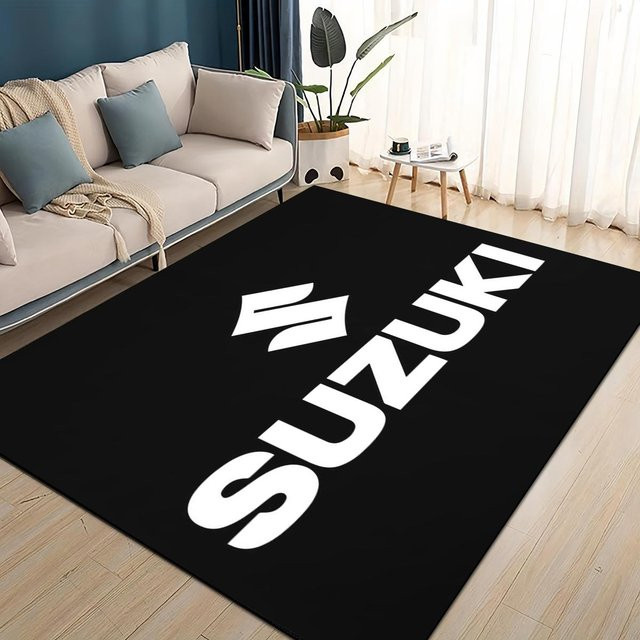 Karpetti 3D Rennwagen Teppich mit Suzuki Logo, rutschfeste Bodenmatte aus Polyester für Wohnzimmer, Schlafzimmer oder Kinderzimmer, Schwarz, Breite: 60 cm, Tiefe: 40 cm - Bild 1