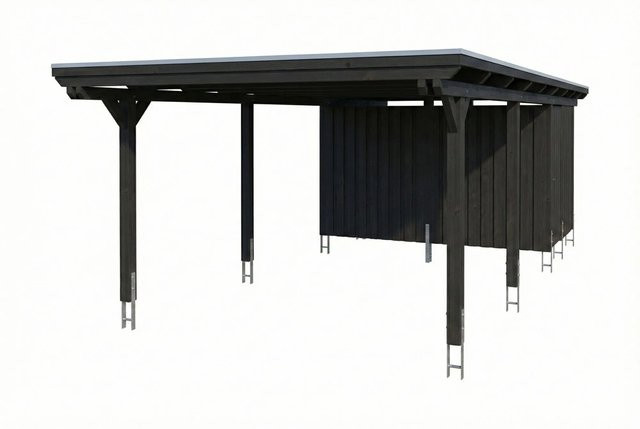 SKANHOLZ Carport Emsland aus Fichte mit EPDM-Flachdach und Abstellraum, Anthrazit, B: 402 cm, T: 846 cm - Bild 3