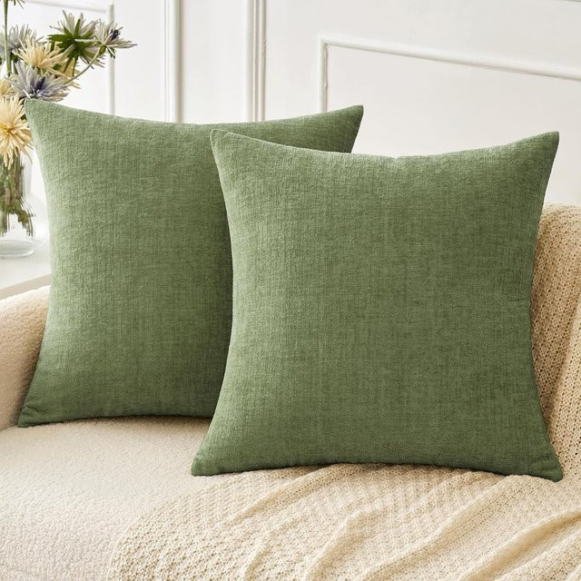 JMG Clothing Kissenbezug mit geometrischem Muster in Orange und Grün aus Polyester für Sofa und Wohnzimmer, B/B: 45 x 45 cm - Bild 1