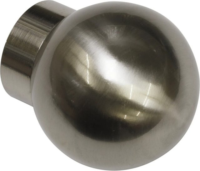 Gardinia Windsor Ball Endstück für Ø 25 mm in Edelstahloptik, 2er Pack, Silber - Bild 1
