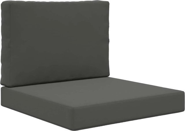 vidaXL Sofakissen für Draußen 2-teilig aus Polyester, Anthrazit, B/T/H: 60 x 60 x 60 cm - Bild 1