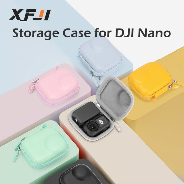 XFJI Aufbewahrungstasche für DJI Nano, grüne tragbare Hartschalen-Handtasche und stoßfeste Schutzhülle für Sportkamera-Zubehör - Bild 1