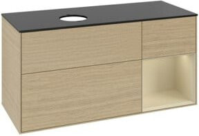 V&B Waschtischunterschrank Finion in Eichenoptik und Beige, Breite: 120 cm - Bild 1
