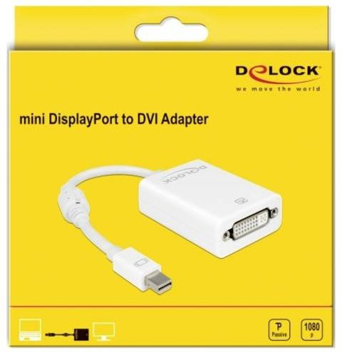 Delock 65129 Mini-DisplayPort auf DVI Adapter in Weiß für Full HD - Bild 1