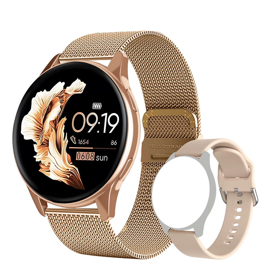 SIMSONLAB Smartwatch, Schwarz, Roségold, Silikon, Unisex - Bild 5