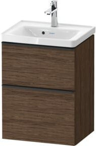 Duravit Waschtischunterschrank D-Neo Wandhängend, Farbe Schwarz/Nussbaum Dunkel, B/T/H: 48,4 x 37,2 x 62,5 cm - Bild 1