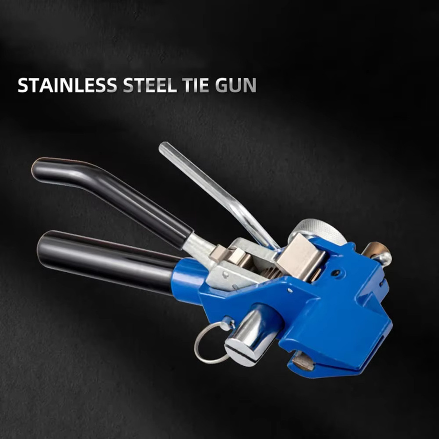 WOZOBUY Edelstahl-Kabelbinderpistole in Blau zur Spannvorrichtung für Edelstahlbänder und -gurte - Bild 3