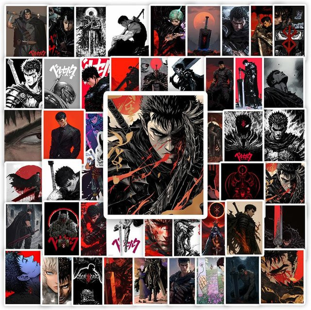 Wasserdichte Berserk Fan Art Aufkleber in Multicolour für Laptop, Notizbuch und Gepäck - Bild 1