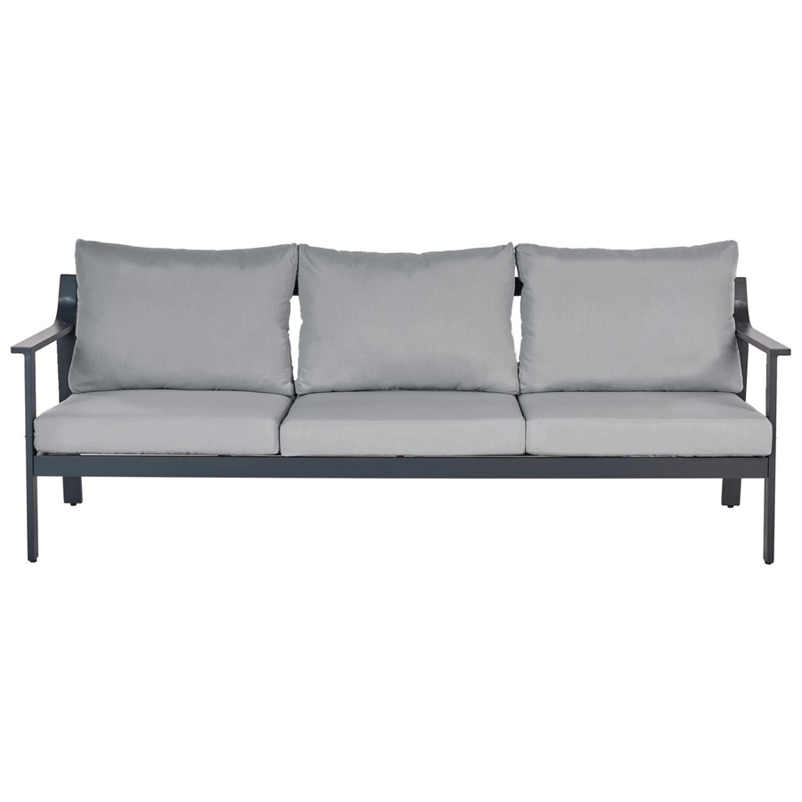Beliani Gartensofa KIATO Modern Dunkelgrau mit UV-beständigen Polstern aus Aluminium und Stoff, Höhe: 77 cm, Breite: 225 cm, Tiefe: 80 cm - Bild 2
