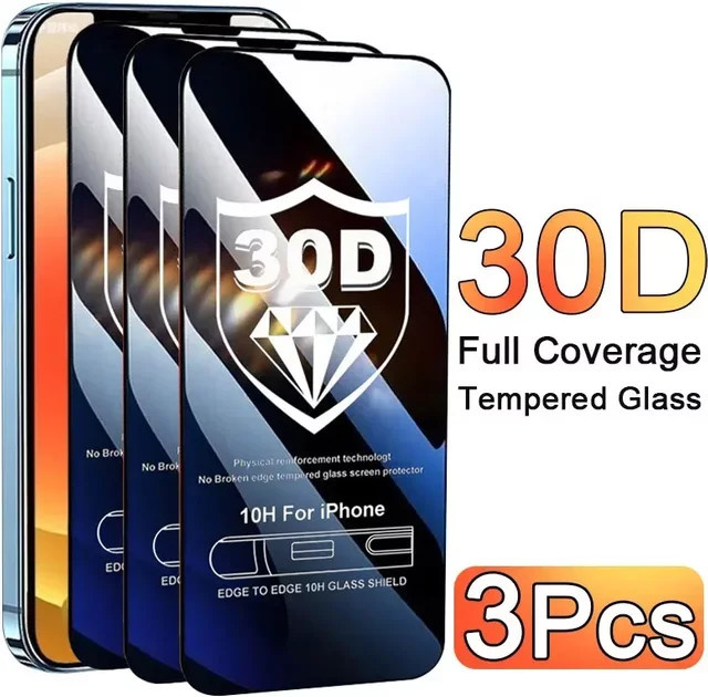 3er-Set Glas Schutzhülle für iPhone 11 bis iPhone 17 Pro Max Plus in Transparent - Bild 1