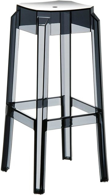 DELUKE Barhocker NUMIR Barstuhl aus Kunststoff in Schwarz, B/T/H: 36 x 36 x 75 cm - Bild 1