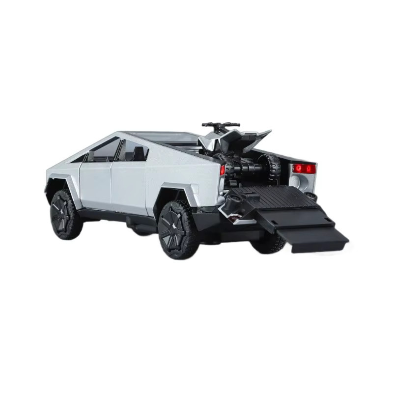 KaKBeir Pickup mit Motorrad Automodell, 1:32, Metall, Grün - Bild 4