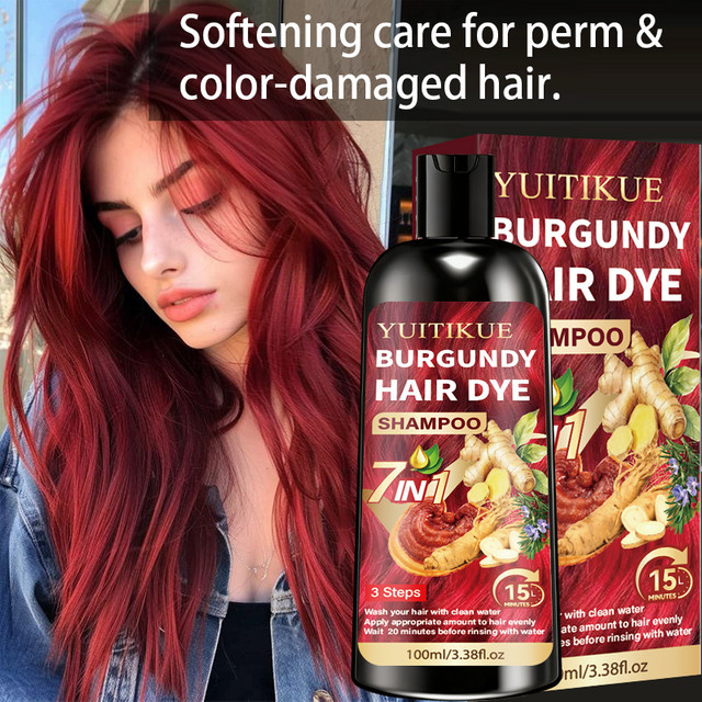 YUITIKUE Haarfärbeshampoo Burgunder, 100 ml, Unisex - Bild 1