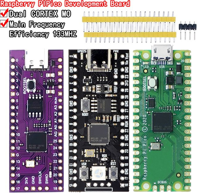 Raspberry Pi Pico Board RP2040 Mikrocomputer mit Dual-Core ARM Cortex-M0+ Prozessor und USB-C Anschluss - Bild 1