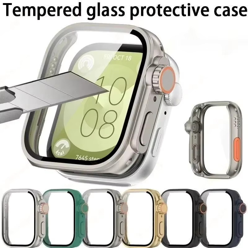Huawei Displayschutzfolie und Gehäuse aus gehärtetem Glas, Gold - Bild 2