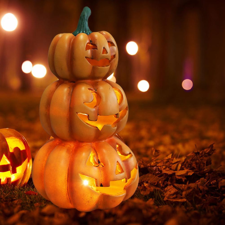 Leuchtende gestapelte Kürbisse für deine Halloween Partydeko als Innen- und Außendekoration Type 1 - Bild 2