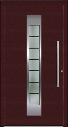 KNOCK Aluminium-Haustür Terra Nova mit Glaseinsatz in Purpur-Rot, B: 110,0 cm, H: 210,0 cm, T: 58,4 cm - Bild 1