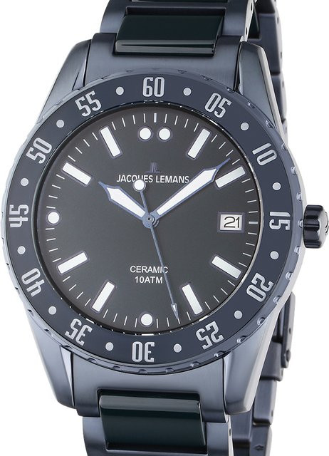Jacques Lemans Herrenuhr, Quarz, Edelstahl, Blau, 42 mm, 10 ATM - Bild 1