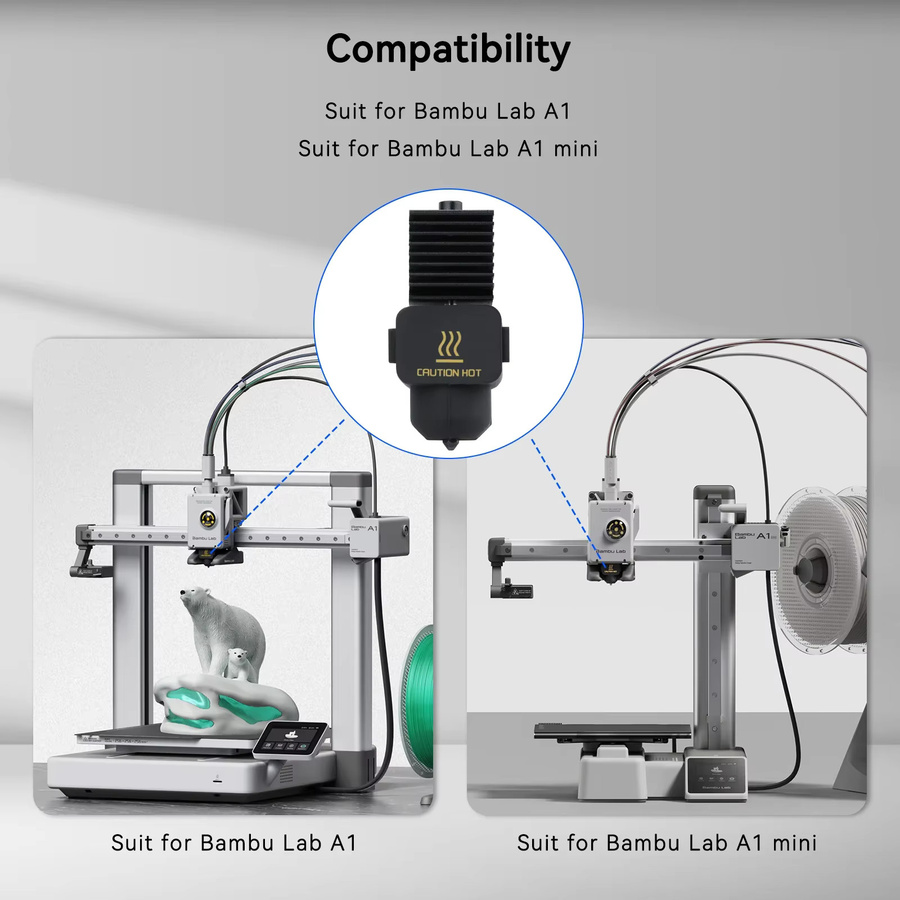 Bambu Lab Hotend-Kit für A1 Mini und A2L mit gehärteten Stahldüsen in 0,2 mm, 0,4 mm, 0,6 mm und 0,8 mm - Bild 4
