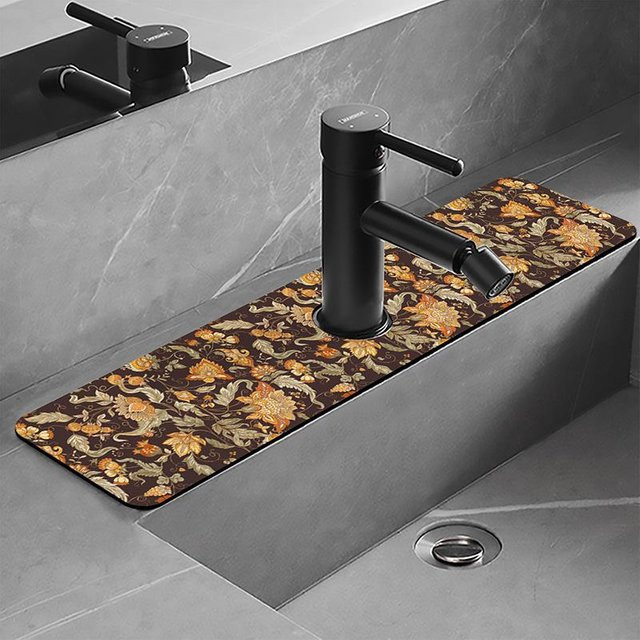 Yiran Furniture Diatomeenerde Saugmatte für Waschbecken und Küchenspüle, Spritzschutz, B/T: 38 x 13,8 cm - Bild 1