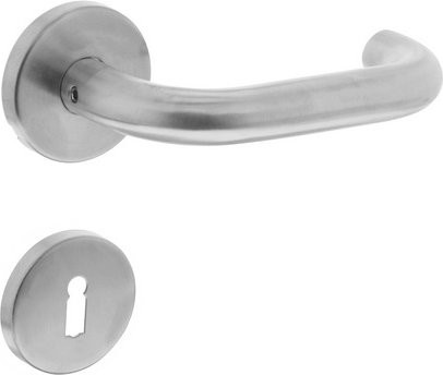 Intersteel Türdrücker aus Edelstahl in Silber mit runden Rosetten (Durchmesser: 55 mm, Dicke: 8 mm) - Bild 1