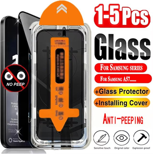 Blickschutz-Displayschutzfolie aus Glas für Samsung Galaxy S25 Ultra S24 A16 A17 A55 A56 A36 A37 Anti-Spy Transparent - Bild 1