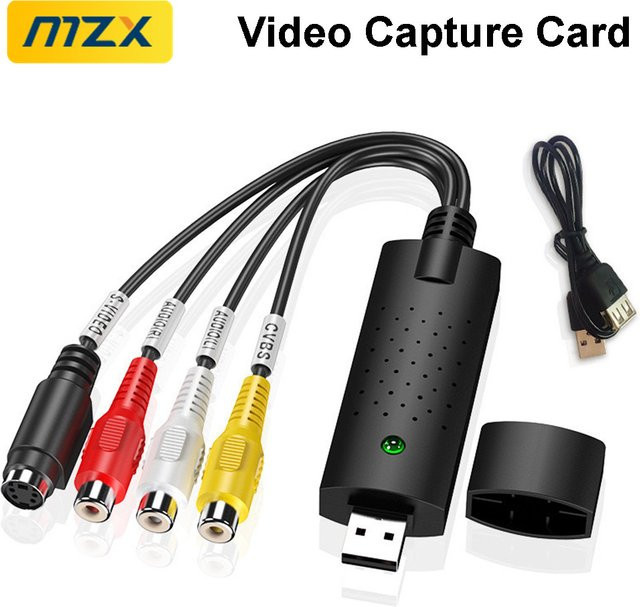USB Videoaufnahmekarte Easy Cap Schwarz: RCA und S-Video zu USB 2.0 Konverter für VHS, VCR, Mini DV, Hi8 und DVD zur Digitalisierung von Audio und Video - Bild 1
