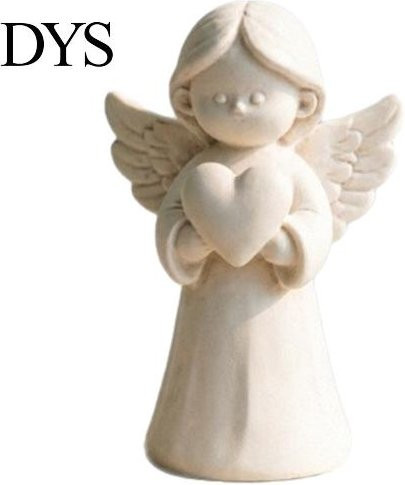 Dekoratives Engelsherz-Ornament in Weiß, minimalistische betende Engel-Statue aus Harz für Wohnzimmer und Schlafzimmer - Bild 1
