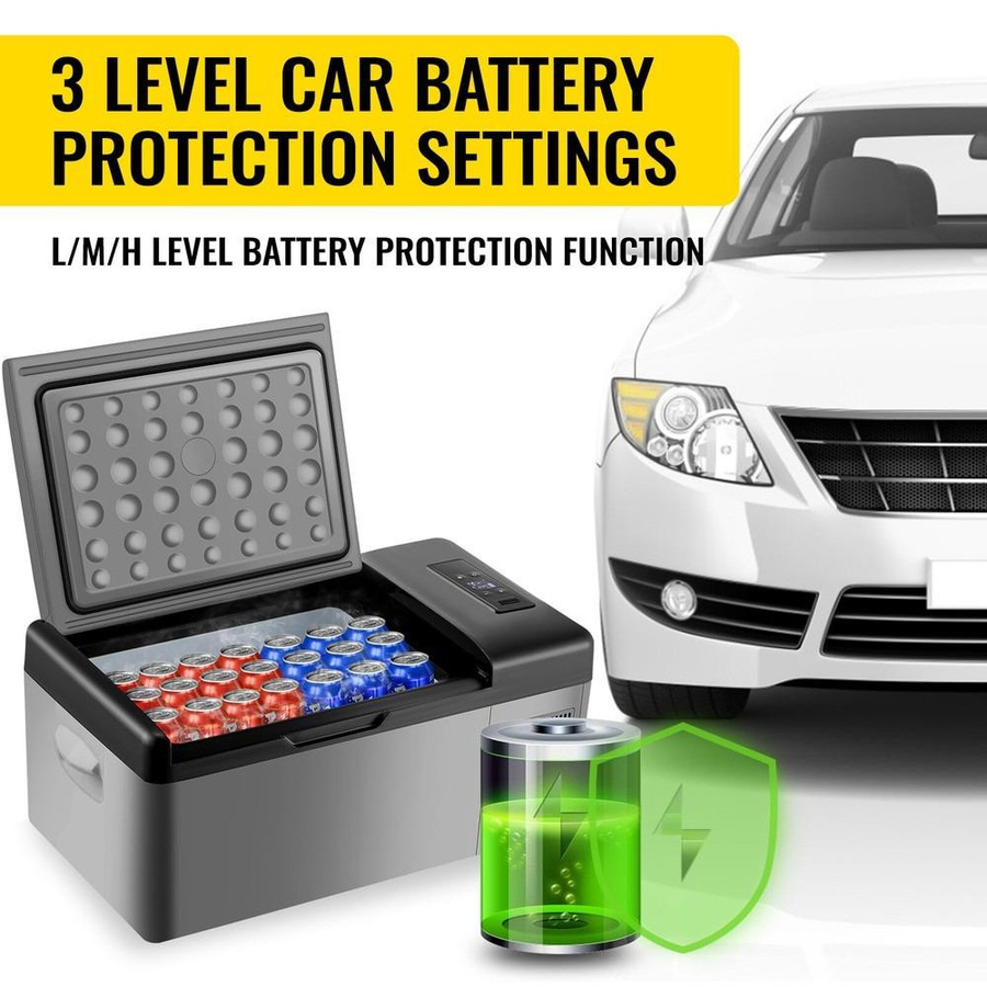CarvingCenter Kompressor Kühlbox Mini für Fahrzeug und Camping, tragbare Gefrierbox, 15 l, grau - Bild 8