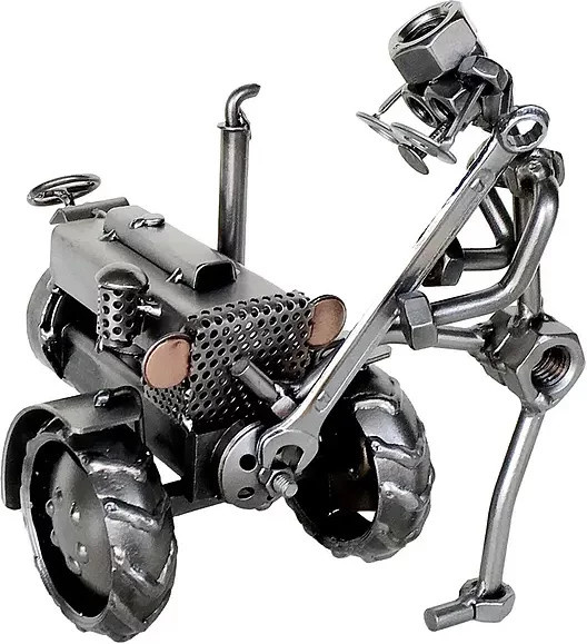 Schraubenmännchen Traktormechaniker von Hinz & Kunst aus Metall in Grau - Bild 1
