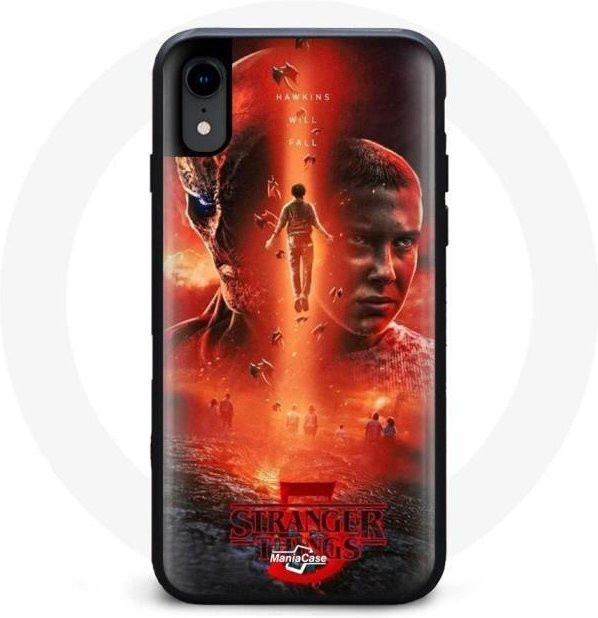 MANIACASE iPhone XR Hülle Stranger Things Design in Schwarz und Multicolour aus Kunststoff und Harz - Bild 1