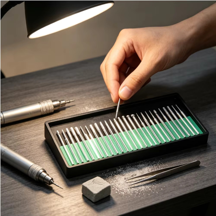 Dremel 30-teiliges Diamantfräser-Set in Silber mit 2,35 mm und 3 mm Schaft inklusive Aufbewahrungsbox für Rotationswerkzeuge und Elektroschleifer - Bild 6