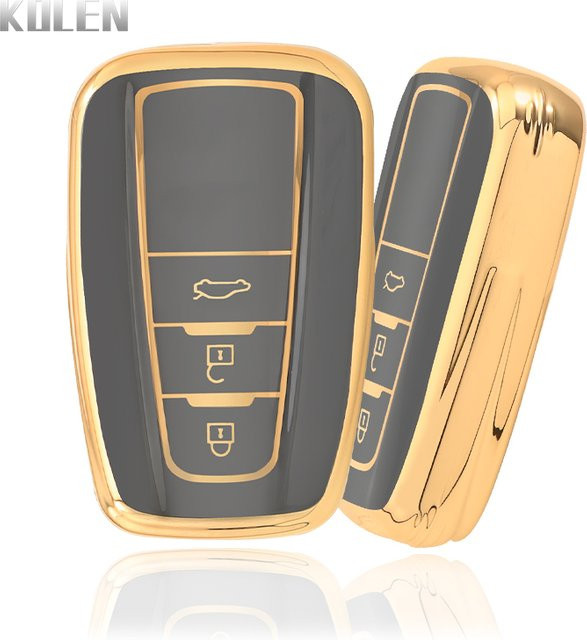 KOLEN Soft TPU Auto Smart Key Schutzhülle für Toyota Prius Camry Corolla C-HR Rav4 Land Cruiser Prado in Gold - Bild 1