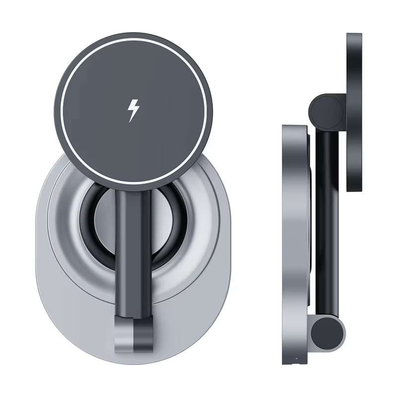 VIKEFON 2 in 1 Magnetischer Kabelloser Ladeständer 15W Faltbare Schnellladestation für iPhone, Apple Watch und AirPods in Schwarz - Bild 3
