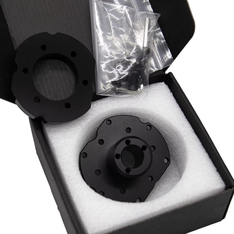 Simube Adapter zur Aufrüstung von Fanatec Lenkrädern von QR1 auf QR2 Kompatibilität, Schwarz, CNC-bearbeitet und eloxiert - Bild 3