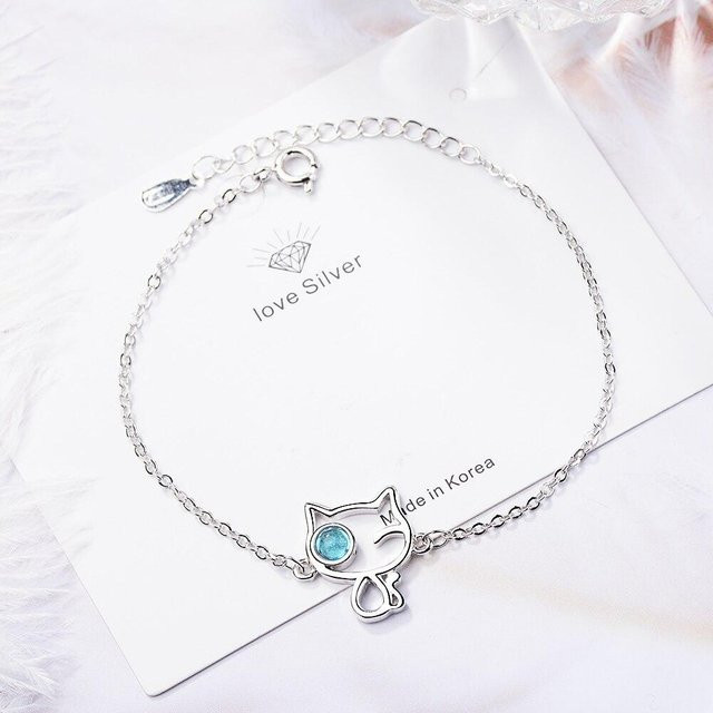 Allbestart Charm-Armband 925 Silber, blaue Kristallverzierung, Damen, 16cm - Bild 1