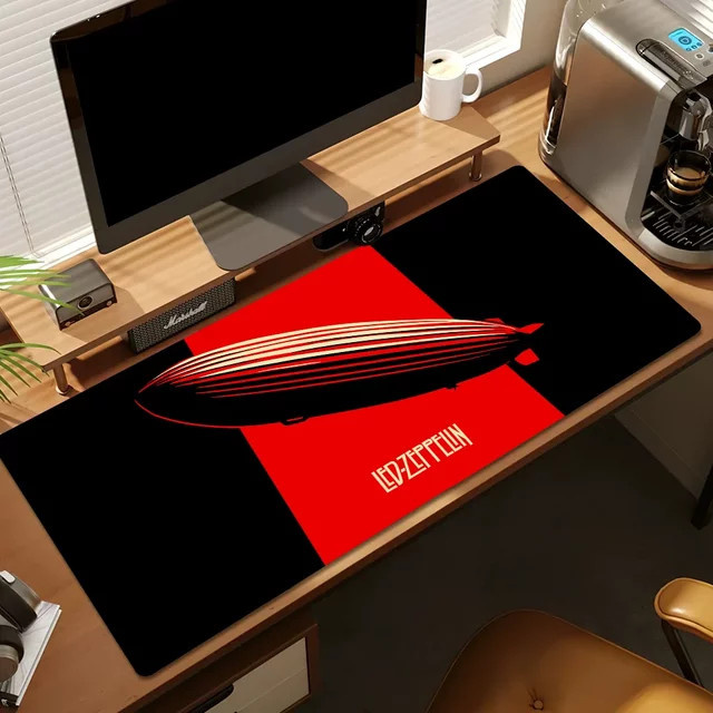 L-Led Z-Zeppelin Band Gaming-Mauspad für PC mit genähten Kanten und rutschfester Gummiunterseite, Multicolour - Bild 1