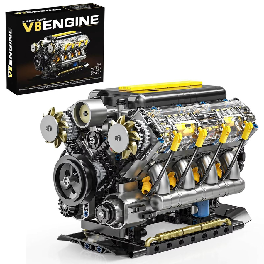 wishiot Mechanische V8 Motor Modell, Bausteine, ab 8 Jahren - Bild 5