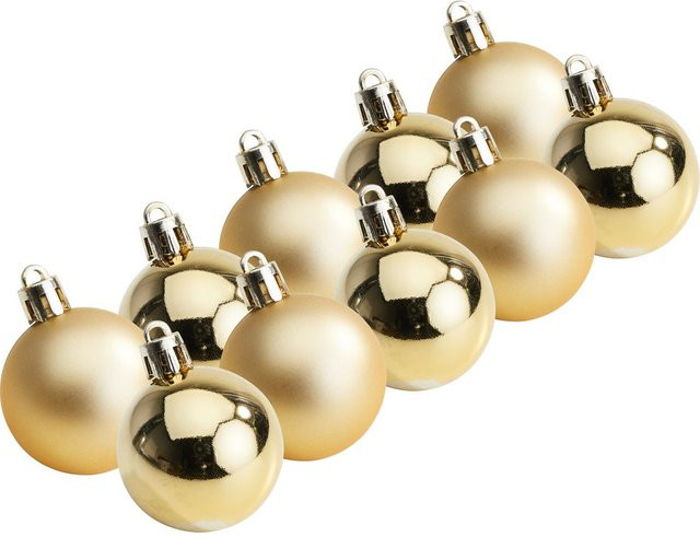 Othmar Decorations Weihnachtskugeln aus Kunststoff in Gold, 10 Stück, Durchmesser: 4,4 cm - Bild 1