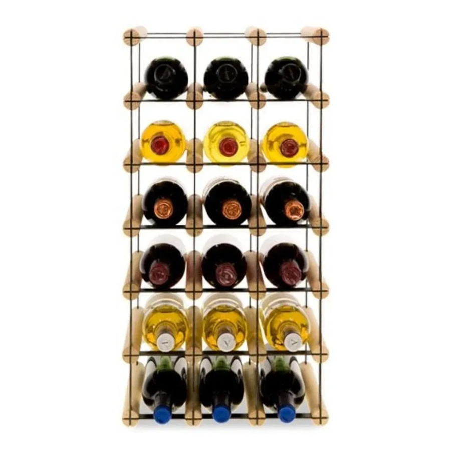 PROREGAL Vinotega Mod Modulares Weinregal aus massivem Kiefernholz in Natur, H x B x T: 62,5 x 32,5 x 24,5 cm, Platz für 18 Flaschen - Bild 2