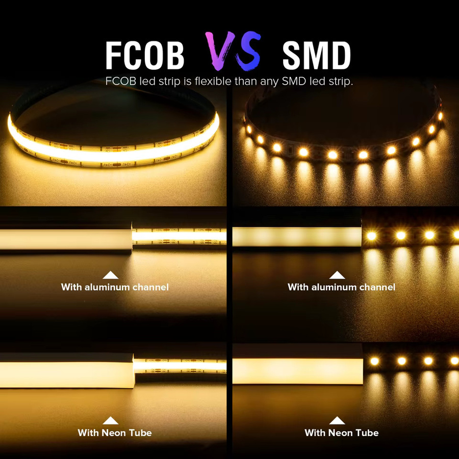 CENFAYA COB-LED-Streifen mit Homekit WiFi und Siri-Sprachsteuerung, Warmweiß, dimmbar, 3000 K-6500 K, 12 V - Bild 5