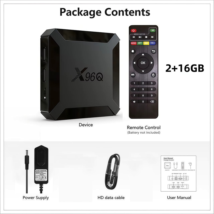 X96Q Android 10 TV-Box mit Allwinner H313 Quad-Core, 4K UHD Smart Media Player, Schwarz, WLAN und Ethernet - Bild 6